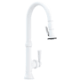 Newport Brass Jacobean 1.8 GPM Single Hole Pull Down Kitchen Faucet Matte White