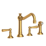 Newport Brass Jacobean 1.8 GPM Widespread Kitchen Faucet - Includes Side Spray Satin Bronze (PVD)