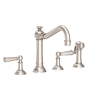 Newport Brass Jacobean 1.8 GPM Widespread Kitchen Faucet - Includes Side Spray Satin Nickel (PVD)