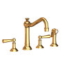 Newport Brass Jacobean 1.8 GPM Widespread Kitchen Faucet - Includes Side Spray Polished Gold (PVD)