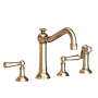 Newport Brass Jacobean 1.8 GPM Widespread Kitchen Faucet - Includes Side Spray French Gold (PVD)