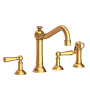 Newport Brass Jacobean 1.8 GPM Widespread Kitchen Faucet - Includes Side Spray Satin Gold (PVD)