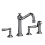 Newport Brass Jacobean 1.8 GPM Widespread Kitchen Faucet - Includes Side Spray Midnight Chrome