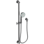 Newport Brass Multi-Function Hand Shower Package with Slide Bar, Hose, and Wall Supply Midnight Chrome