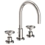 Newport Brass Slater 1.2 GPM Widespread Bathroom Faucet with Pop-Up Drain Assembly and Wheel Handles Polished Nickel (PVD)
