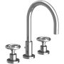 Newport Brass Slater 1.2 GPM Widespread Bathroom Faucet with Pop-Up Drain Assembly and Wheel Handles Polished Chrome