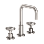 Newport Brass Tyler 1.2 GPM Widespread Bathroom Faucet with Pop-Up Drain Assembly with Wheel Handles Polished Nickel (PVD)