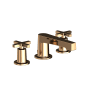Newport Brass Dorrance 1.2 GPM Widespread Bathroom Faucet with Pop-Up Drain Assembly with Cross Handles French Gold (PVD)