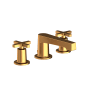 Newport Brass Dorrance 1.2 GPM Widespread Bathroom Faucet with Pop-Up Drain Assembly with Cross Handles Satin Gold (PVD)