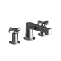 Newport Brass Dorrance 1.2 GPM Widespread Bathroom Faucet with Pop-Up Drain Assembly with Cross Handles Midnight Chrome