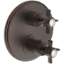 Newport Brass Fairfield Three Function Thermostatic Valve Trim Only with Dual Cross Handles, Integrated Diverter, and Volume Control - Less Rough In English Bronze