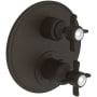 Newport Brass Fairfield Three Function Thermostatic Valve Trim Only with Dual Cross Handles, Integrated Diverter, and Volume Control - Less Rough In Oil Rubbed Bronze