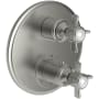 Newport Brass Fairfield Three Function Thermostatic Valve Trim Only with Dual Cross Handles, Integrated Diverter, and Volume Control - Less Rough In Satin Nickel
