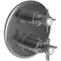 Newport Brass Fairfield Three Function Thermostatic Valve Trim Only with Dual Cross Handles, Integrated Diverter, and Volume Control - Less Rough In Midnight Chrome