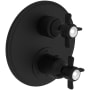 Newport Brass Fairfield Three Function Thermostatic Valve Trim Only with Dual Cross Handles, Integrated Diverter, and Volume Control - Less Rough In Flat Black