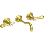Newport Brass Chesterfield 1.2 GPM Wall Mounted Widespread Bathroom Faucet Satin Brass (PVD)