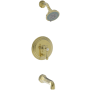 Newport Brass Chesterfield Single Handle Pressure Balanced Tub and Shower Trim with Single Function Shower Head and Metal Lever Handle Forever Brass (PVD)