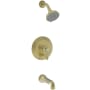 Newport Brass Chesterfield Single Handle Pressure Balanced Tub and Shower Trim with Single Function Shower Head and Metal Lever Handle Polished Brass Uncoated (Living)