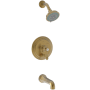 Newport Brass Chesterfield Single Handle Pressure Balanced Tub and Shower Trim with Single Function Shower Head and Metal Lever Handle English Bronze