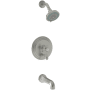 Newport Brass Chesterfield Single Handle Pressure Balanced Tub and Shower Trim with Single Function Shower Head and Metal Lever Handle Polished Nickel