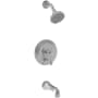 Newport Brass Chesterfield Single Handle Pressure Balanced Tub and Shower Trim with Single Function Shower Head and Metal Lever Handle Satin Nickel