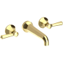 Newport Brass Metropole 1.2 GPM Wall Mounted Widespread Bathroom Faucet with Lever Handle Forever Brass - PVD