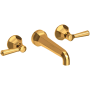Newport Brass Metropole 1.2 GPM Wall Mounted Widespread Bathroom Faucet with Lever Handle Aged Brass