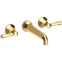 Newport Brass Metropole 1.2 GPM Wall Mounted Widespread Bathroom Faucet with Lever Handle Uncoated Polished Brass - Living