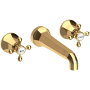 Newport Brass Metropole 1.2 GPM Wall Mounted Widespread Bathroom Faucet with Cross Handle Uncoated Polished Brass - Living