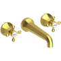 Newport Brass Metropole 1.2 GPM Wall Mounted Widespread Bathroom Faucet with Cross Handle Satin Brass - PVD