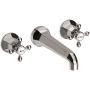 Newport Brass Metropole 1.2 GPM Wall Mounted Widespread Bathroom Faucet with Cross Handle Polished Nickel