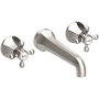 Newport Brass Metropole 1.2 GPM Wall Mounted Widespread Bathroom Faucet with Cross Handle Satin Nickel - PVD