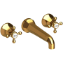 Newport Brass Metropole 1.2 GPM Wall Mounted Widespread Bathroom Faucet with Cross Handle Polished Gold - PVD