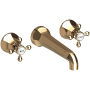 Newport Brass Metropole 1.2 GPM Wall Mounted Widespread Bathroom Faucet with Cross Handle French Gold - PVD