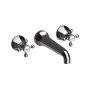 Newport Brass Metropole 1.2 GPM Wall Mounted Widespread Bathroom Faucet with Cross Handle Midnight Chrome
