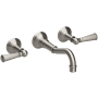 Newport Brass Jacobean 1.2 GPM Wall Mounted Widespread Bathroom Faucet Satin Nickel