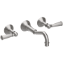 Newport Brass Jacobean 1.2 GPM Wall Mounted Widespread Bathroom Faucet Stainless Steel (PVD)