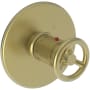Newport Brass Slater Thermostatic Valve Trim Only with Single Wheel Handle and Diverter Functionality - Less Rough In Satin Brass (PVD)