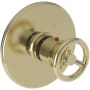Newport Brass Slater Thermostatic Valve Trim Only with Single Wheel Handle and Diverter Functionality - Less Rough In French Gold (PVD)