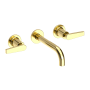 Newport Brass Dorrance 1.2 GPM Wall Mounted Widespread Bathroom Faucet with Lever Handles Forever Brass (PVD)