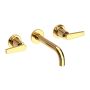 Newport Brass Dorrance 1.2 GPM Wall Mounted Widespread Bathroom Faucet with Lever Handles Uncoated Polished Brass (Living)