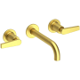 Newport Brass Dorrance 1.2 GPM Wall Mounted Widespread Bathroom Faucet with Lever Handles Satin Brass - PVD