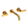 Newport Brass Dorrance 1.2 GPM Wall Mounted Widespread Bathroom Faucet with Lever Handles Satin Gold (PVD)