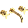 Newport Brass Dorrance 1.2 GPM Wall Mounted Widespread Bathroom Faucet with Cross Handles Uncoated Polished Brass - Living