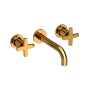 Newport Brass Dorrance 1.2 GPM Wall Mounted Widespread Bathroom Faucet with Cross Handles Polished Gold (PVD)