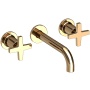 Newport Brass Dorrance 1.2 GPM Wall Mounted Widespread Bathroom Faucet with Cross Handles French Gold - PVD