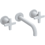 Newport Brass Dorrance 1.2 GPM Wall Mounted Widespread Bathroom Faucet with Cross Handles Matte White