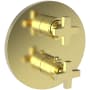 Newport Brass Dorrance Three Function Thermostatic Valve Trim Only with Dual Cross Handles, Integrated Diverter, and Volume Control - Less Rough In Forever Brass - PVD