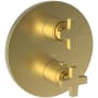 Newport Brass Dorrance Three Function Thermostatic Valve Trim Only with Dual Cross Handles, Integrated Diverter, and Volume Control - Less Rough In Satin Bronze - PVD