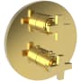 Newport Brass Dorrance Three Function Thermostatic Valve Trim Only with Dual Cross Handles, Integrated Diverter, and Volume Control - Less Rough In Polished Gold - PVD